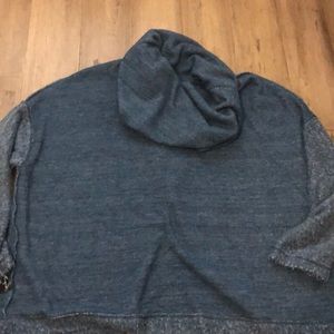 Blue, slit back, turtle neck, sweater